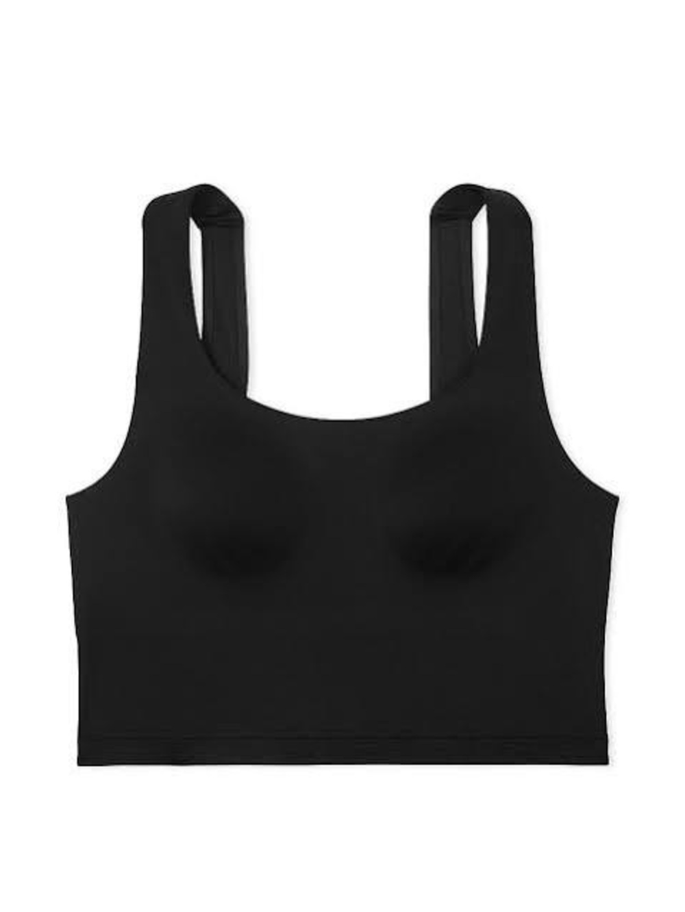 PINK Victoria's Secret Black Ribbed Scoop Crop Tank SzS